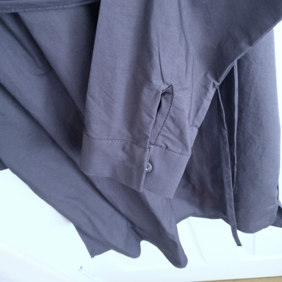 Half Placket Crisp Cotton Shirtdress with Tie Waist, S - Picture 5 of 7